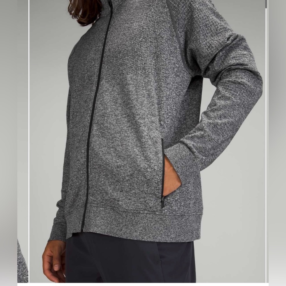 Lululemon Engineered Warmth Heathered Gray Full-Zip Lightweight Jacket